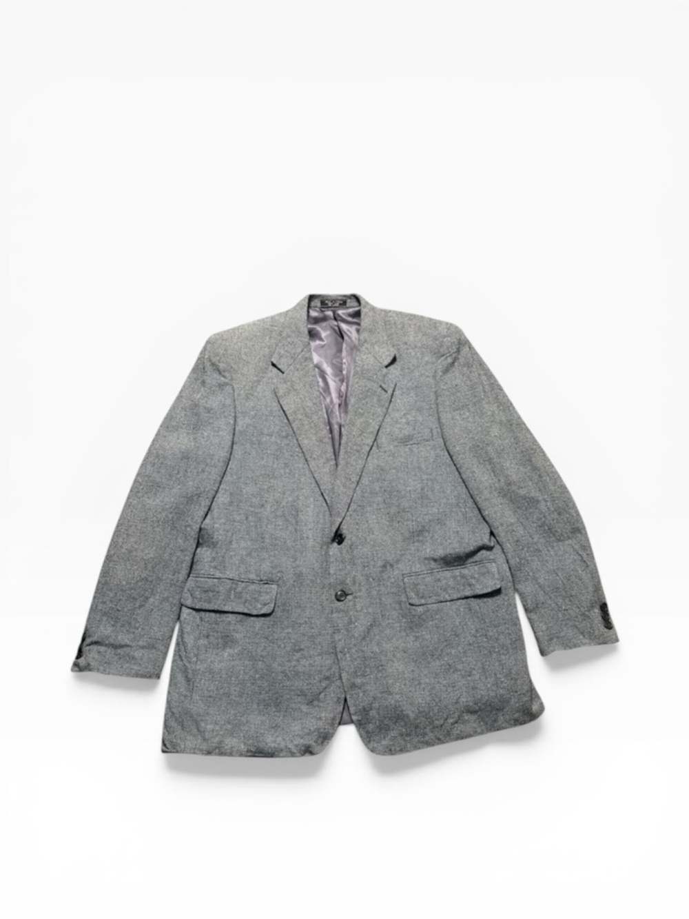 Gottschalks Blazer Men’s 46L Silk Gray Office Formal Classic Suit Jacket